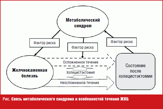 Связь метаболического синдрома и особенностей течения ЖКБ